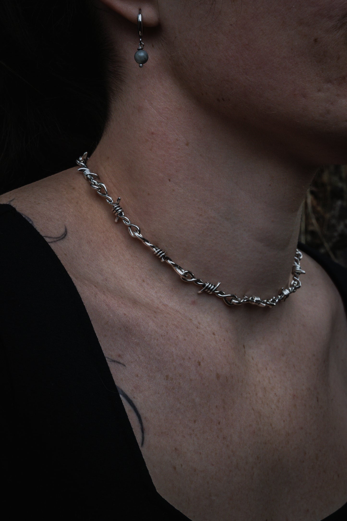 Dark Circles Barbed Wire Necklace